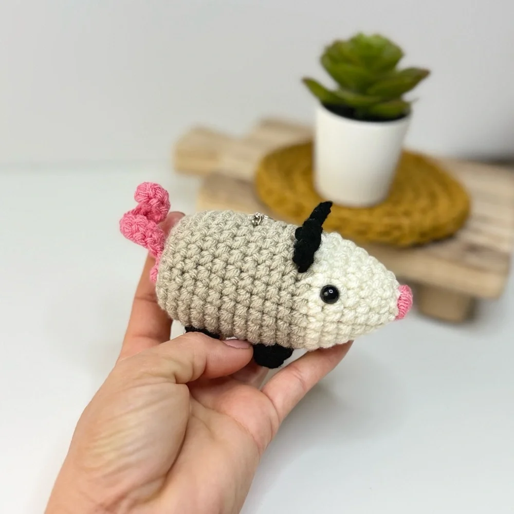 Handcrafted Opossum Keychain